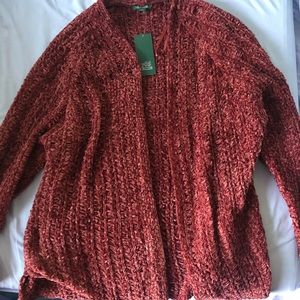 Wild fable polyester fall red orange cardigan NWT